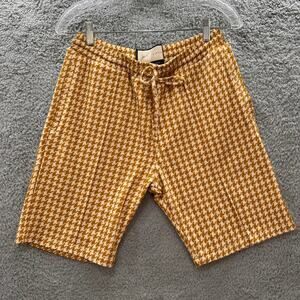 Prévu Women's Large Houndstooth Shorts Elastic Drawstring Comfortable Summer
